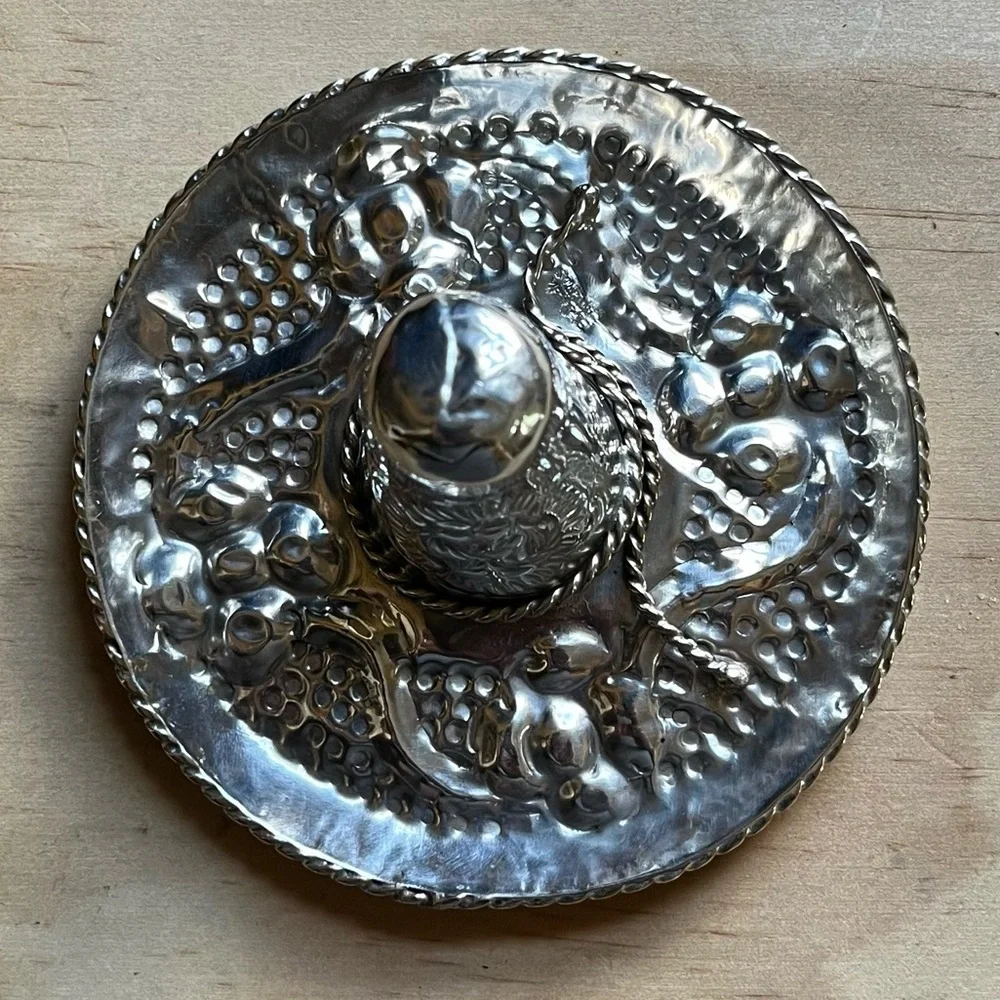 Vintage Mexico Sterling Silver Sombrero Hat Ring Tray - Picture 3 of 9
